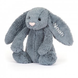 Jellycat Personalised Bashful Dusky Blue Hase Mittelgroß | VEGU-63974