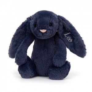 Jellycat Personalised Bashful marineblauem Hase Mittelgroß | WRGS-21968