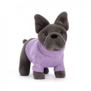 Jellycat Sweater French Bulldog Purple | TDRU-86791