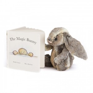 Jellycat The Magic Hase Buch and Bashful Cottontail Hase Mittelgroß | IVYZ-08137