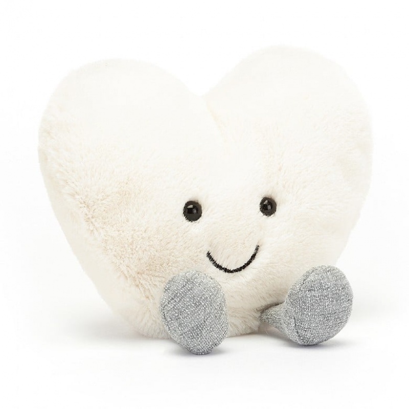 Jellycat Amuseable cremefarbenen Heart Klein | JNVM-02831