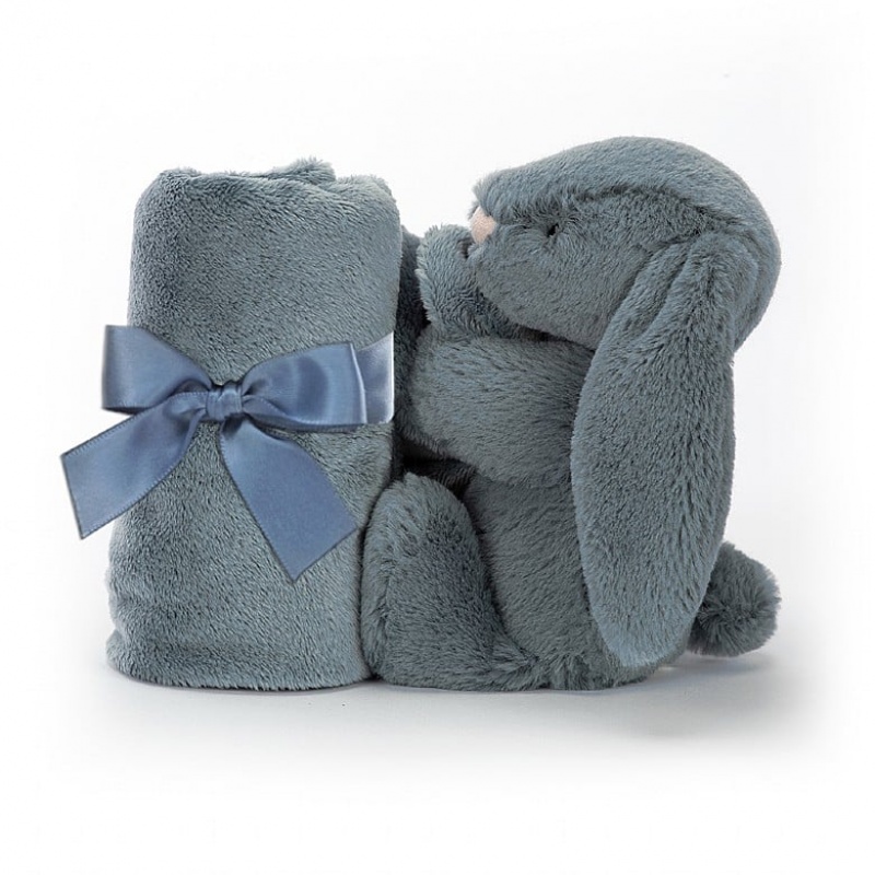 Jellycat Bashful Dusky Blue Hase Schnuffeltuch | NVJH-61857