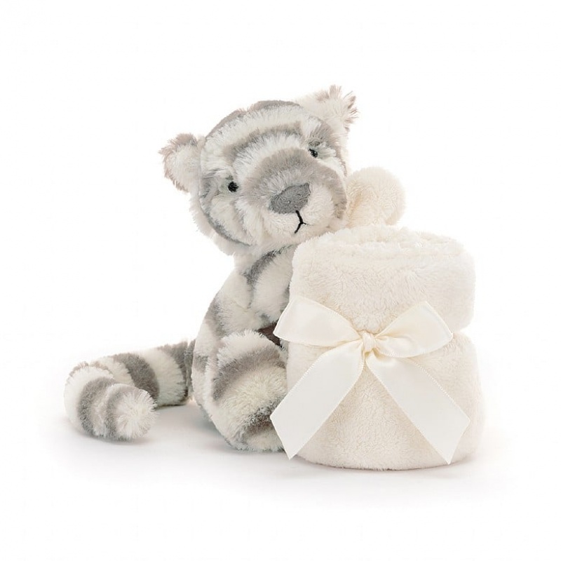 Jellycat Bashful Schneetiger Schnuffeltuch | IKQU-01649