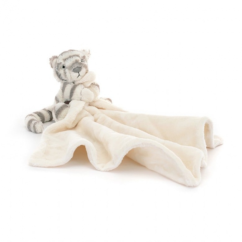 Jellycat Bashful Schneetiger Schnuffeltuch | IKQU-01649