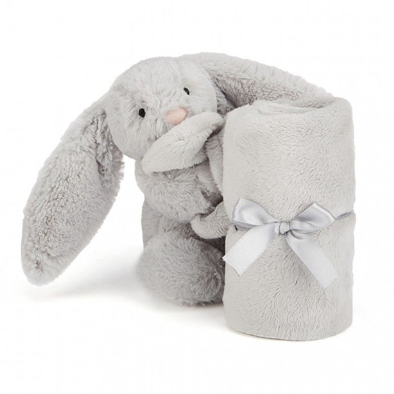 Jellycat Bashful Silver Hase Schnuffeltuch | YHCQ-46872