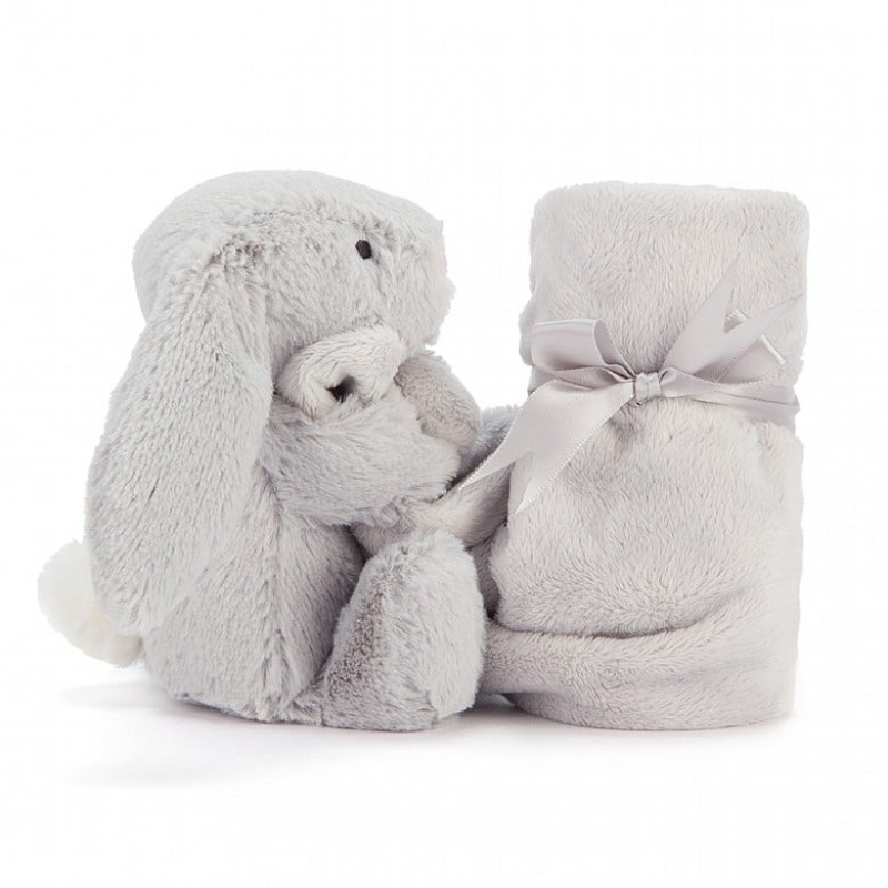 Jellycat Bashful Silver Hase Schnuffeltuch | YHCQ-46872