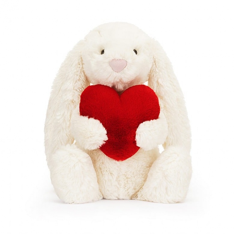 Jellycat Bashful roten Love Heart Hase Mittelgroß | NWBF-17865