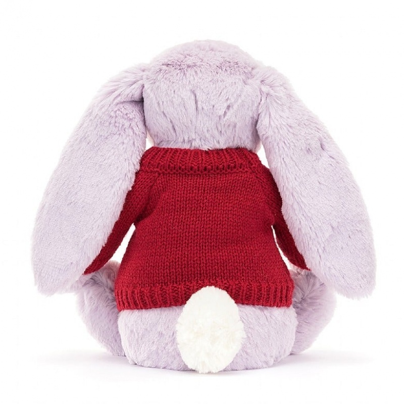 Jellycat Blossom Jasmine Hase mit personalisiertem roten Pullover Mittelgroß | GAQT-96430