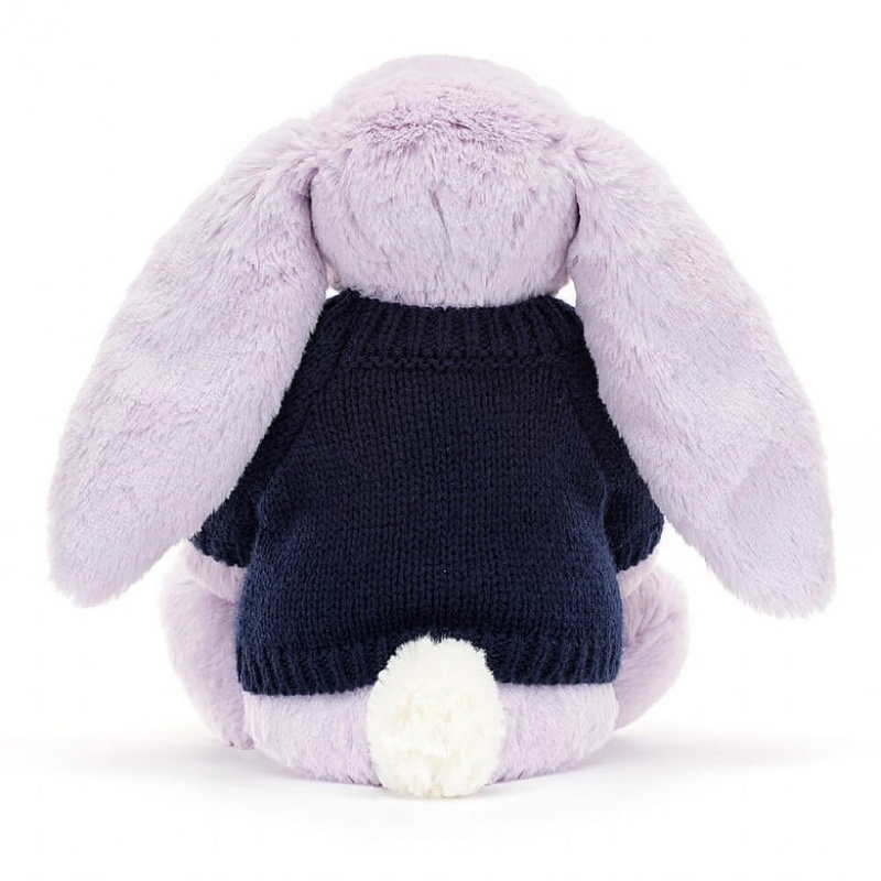 Jellycat Blossom Jasmine Hase mit personalisiertem marineblauem Pullover Mittelgroß | OCIZ-30946