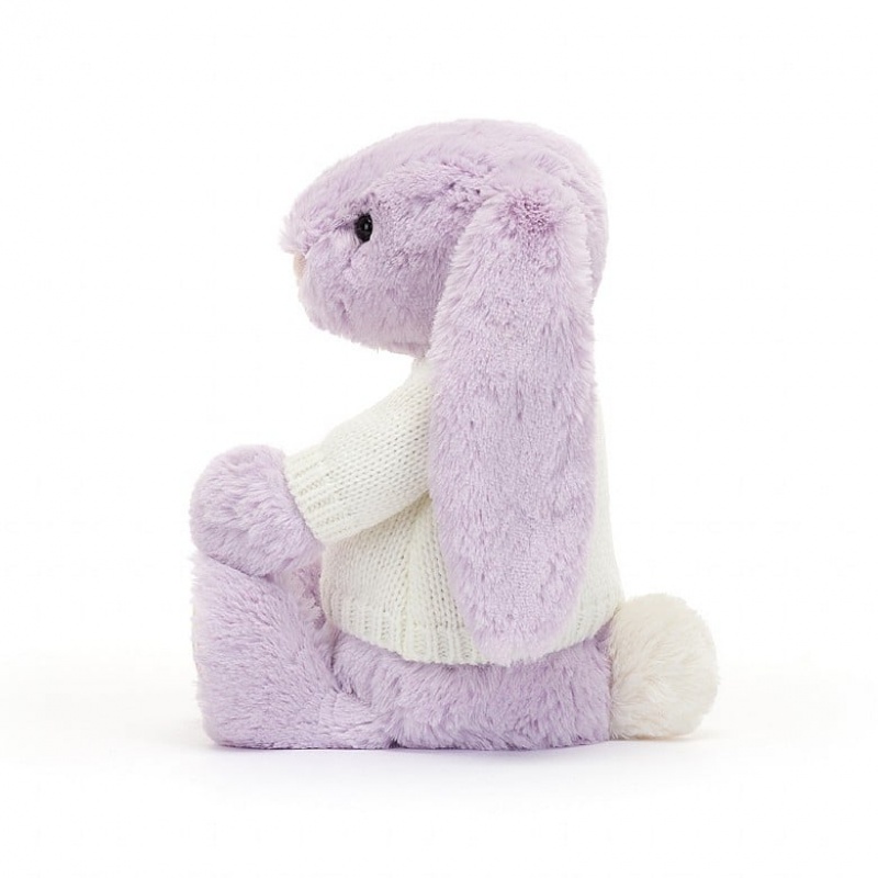 Jellycat Blossom Jasmine Hase mit personalisiertem cremefarbenen Pullover Mittelgroß | GBYX-18307