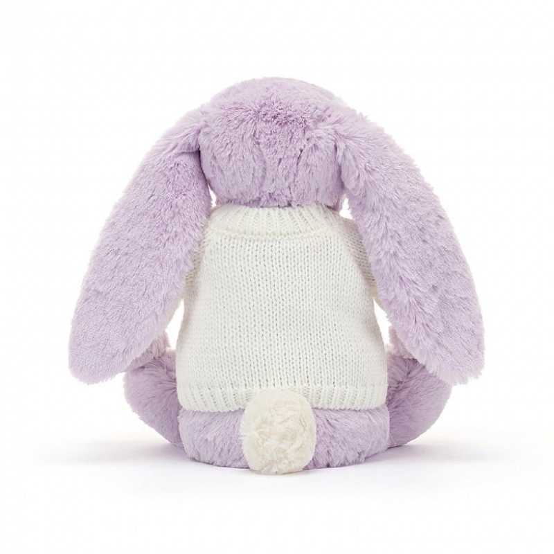 Jellycat Blossom Jasmine Hase mit personalisiertem cremefarbenen Pullover Mittelgroß | GBYX-18307