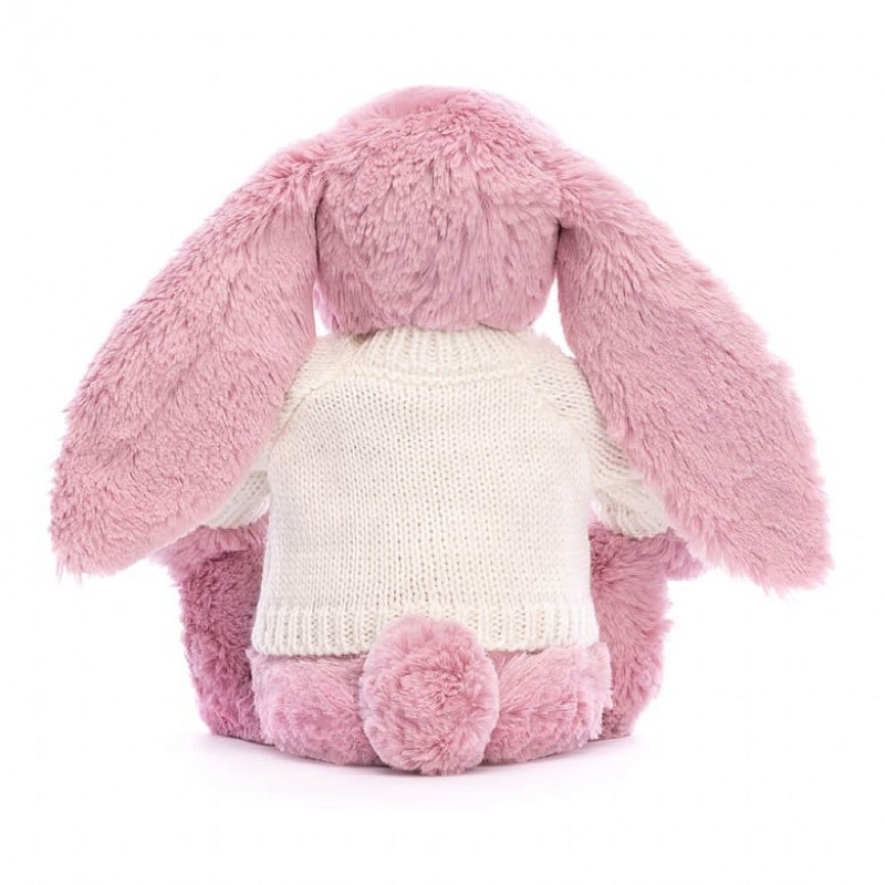 Jellycat Blossom Tulip Hase mit personalisiertem cremefarbenen Pullover Mittelgroß | RHQN-59047