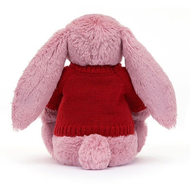 Jellycat Blossom Tulip Hase mit personalisiertem roten Pullover Mittelgroß | GHZV-07836