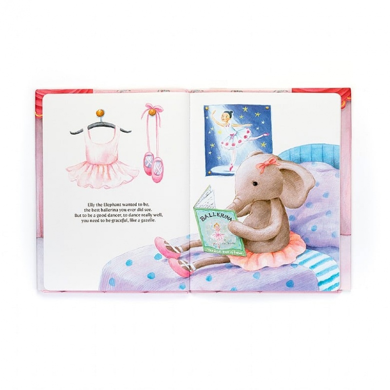 Jellycat Elly Ballerina Buch and Dancing Darcey Elefant Mittelgroß | MOYN-50638