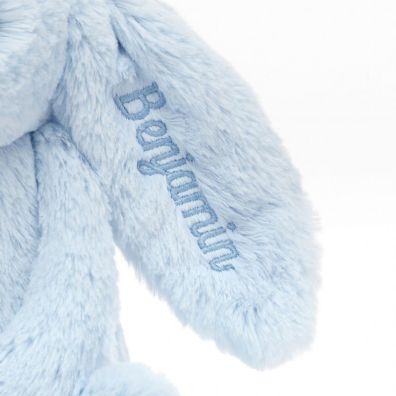 Jellycat Personalised Bashful Blue Hase Mittelgroß | CHEX-09345