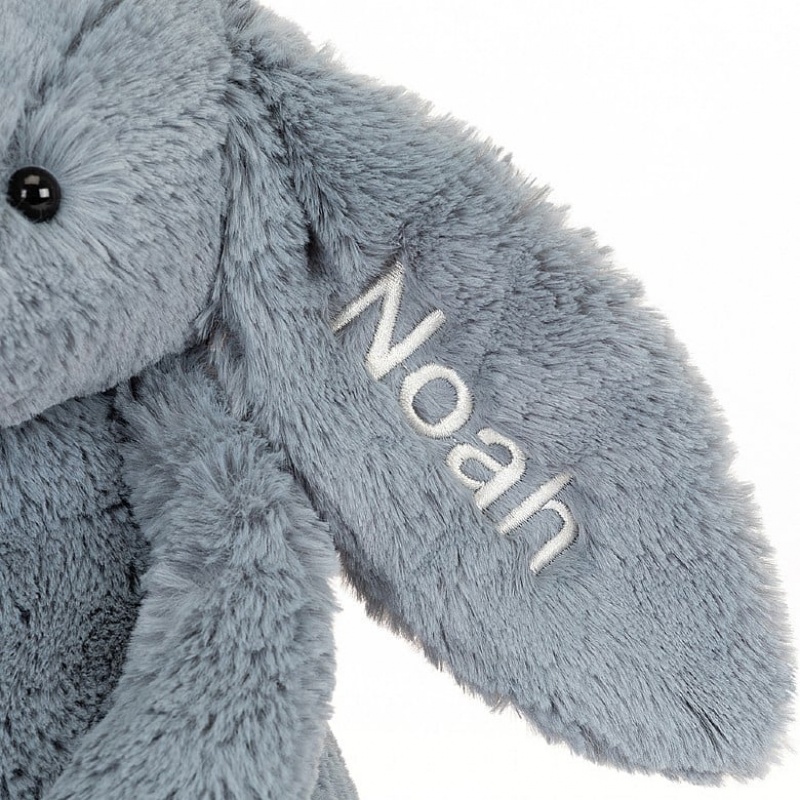 Jellycat Personalised Bashful Dusky Blue Hase Mittelgroß | VEGU-63974