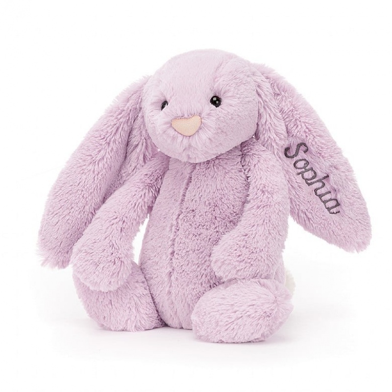 Jellycat Personalised Bashful Lilac Hase Mittelgroß | IFBM-49730