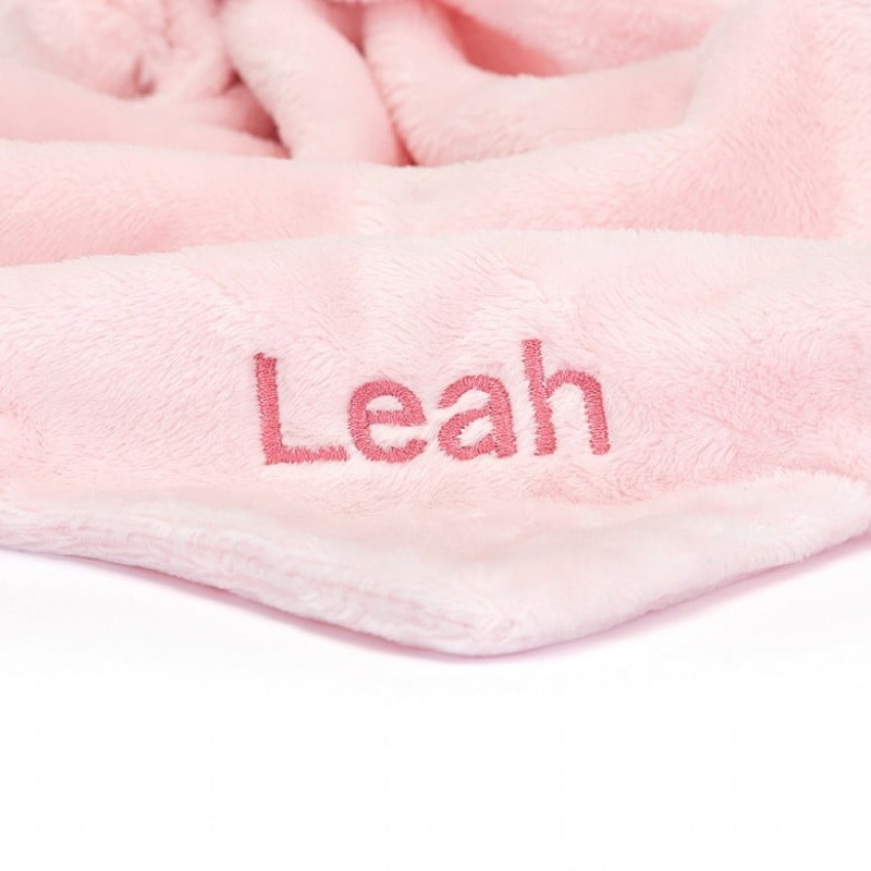 Jellycat Personalised Bashful Pink Hase Schnuffeltuch | XPGZ-97542