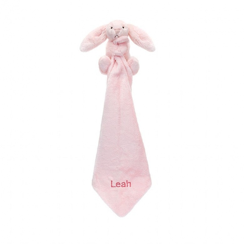 Jellycat Personalised Bashful Pink Hase Schnuffeltuch | XPGZ-97542