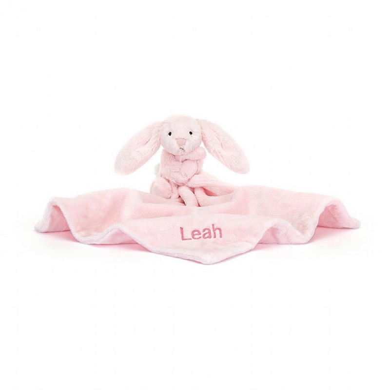 Jellycat Personalised Bashful Pink Hase Schnuffeltuch | XPGZ-97542