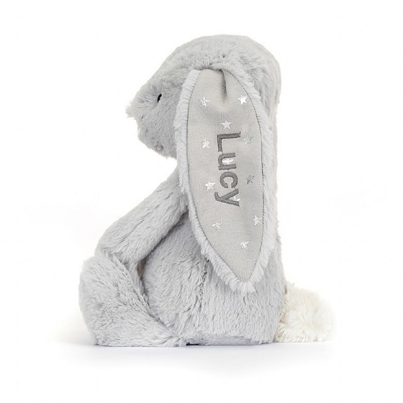 Jellycat Personalised Bashful Shimmer Hase Mittelgroß | EBFG-42579