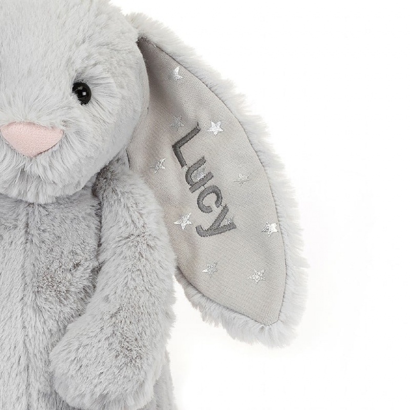 Jellycat Personalised Bashful Shimmer Hase Mittelgroß | EBFG-42579