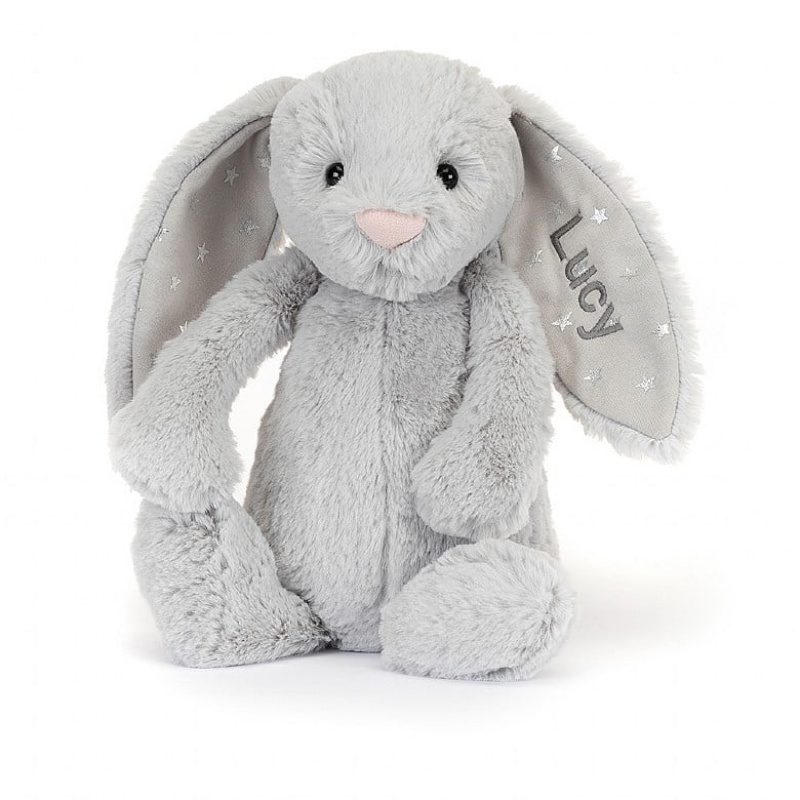 Jellycat Personalised Bashful Shimmer Hase Mittelgroß | XFJE-75036