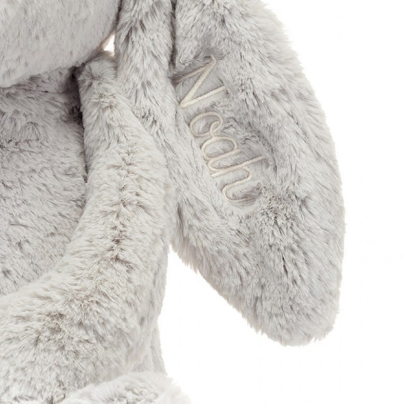 Jellycat Personalised Bashful Silver Hase Riesig | OXFL-86275