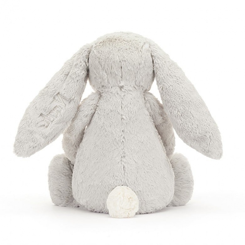 Jellycat Personalised Bashful Silver Hase Riesig | OXFL-86275