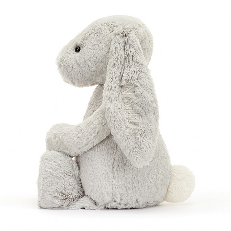 Jellycat Personalised Bashful Silver Hase Riesig | OXEV-49236