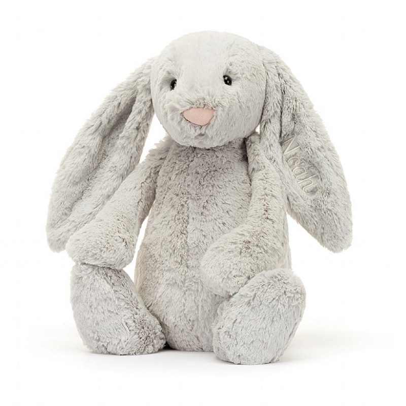 Jellycat Personalised Bashful Silver Hase Riesig | OXEV-49236