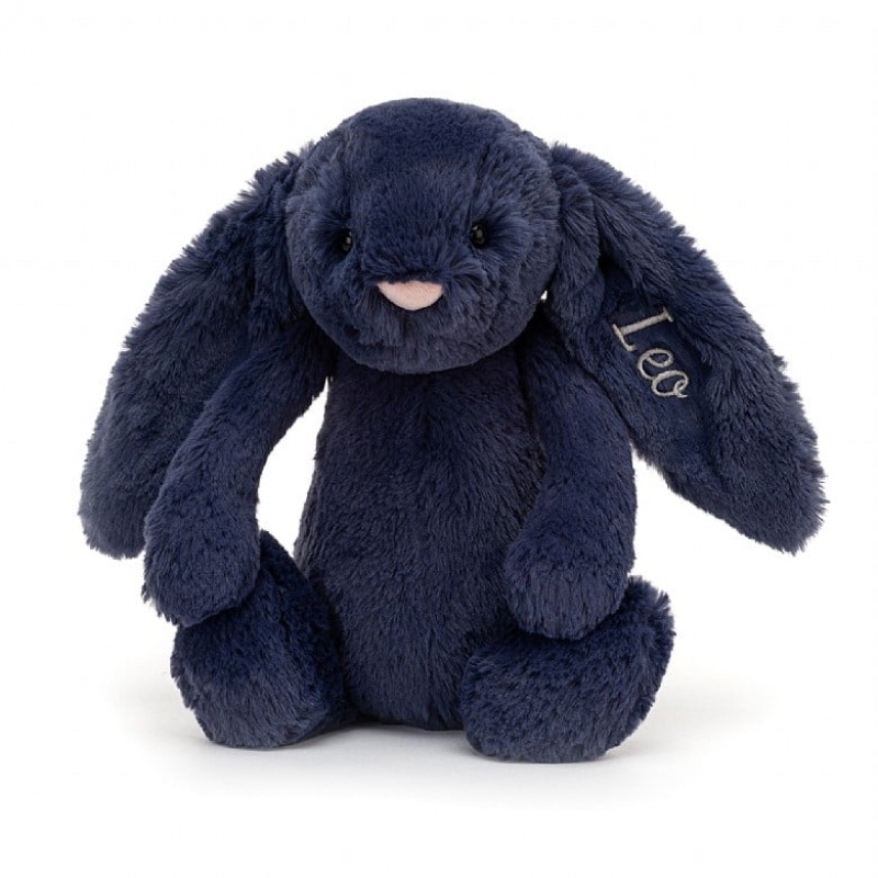 Jellycat Personalised Bashful marineblauem Hase Mittelgroß | HVYZ-35486