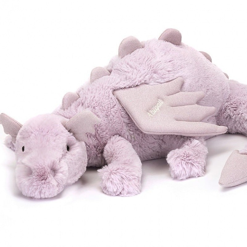 Jellycat Personalised Lavender Drache Riesig | QSEF-42705