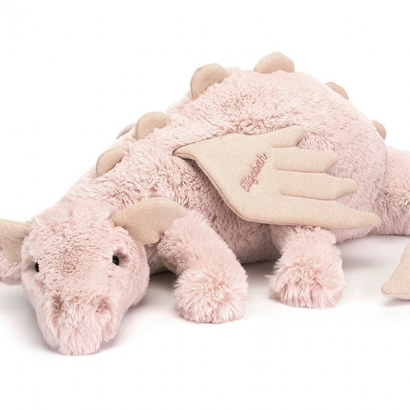 Jellycat Personalised Rose Drache Riesig | VJUM-50698