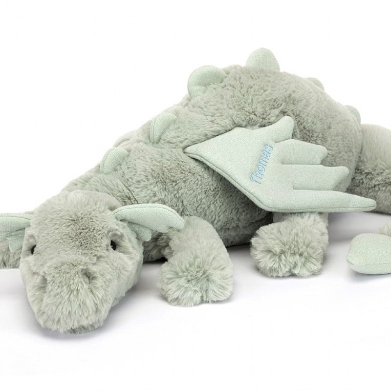 Jellycat Personalised Sage Drache Riesig | YICD-82453