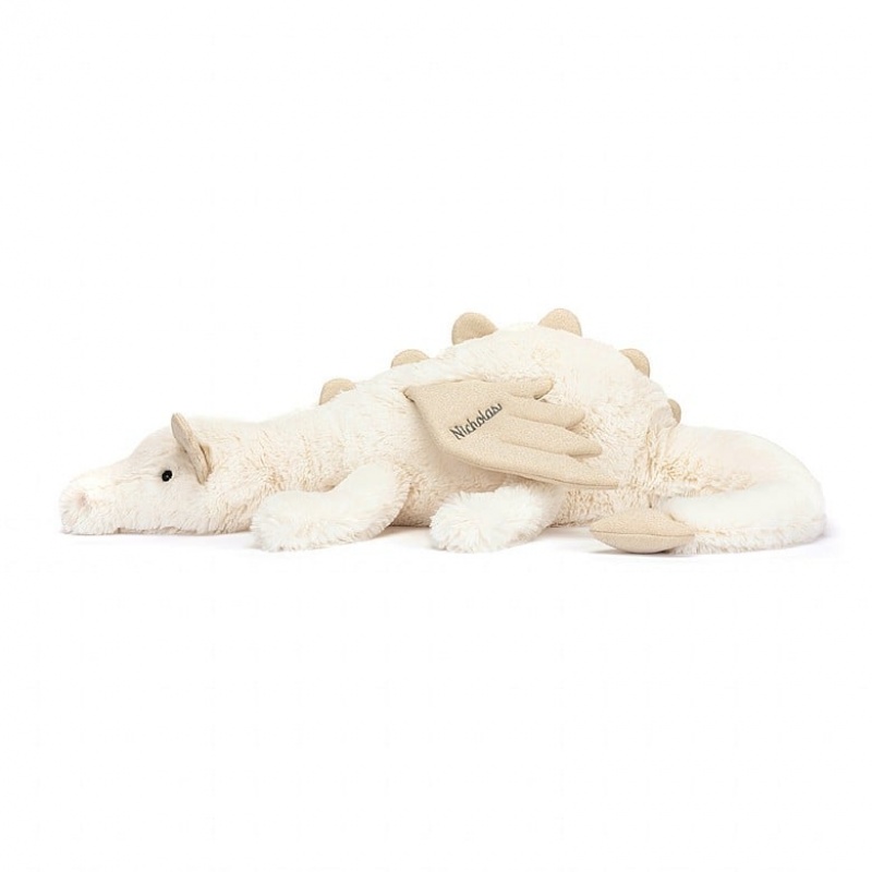 Jellycat Personalised Snow Drache Riesig | CYVQ-06197