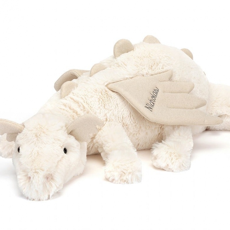 Jellycat Personalised Snow Drache Riesig | CYVQ-06197