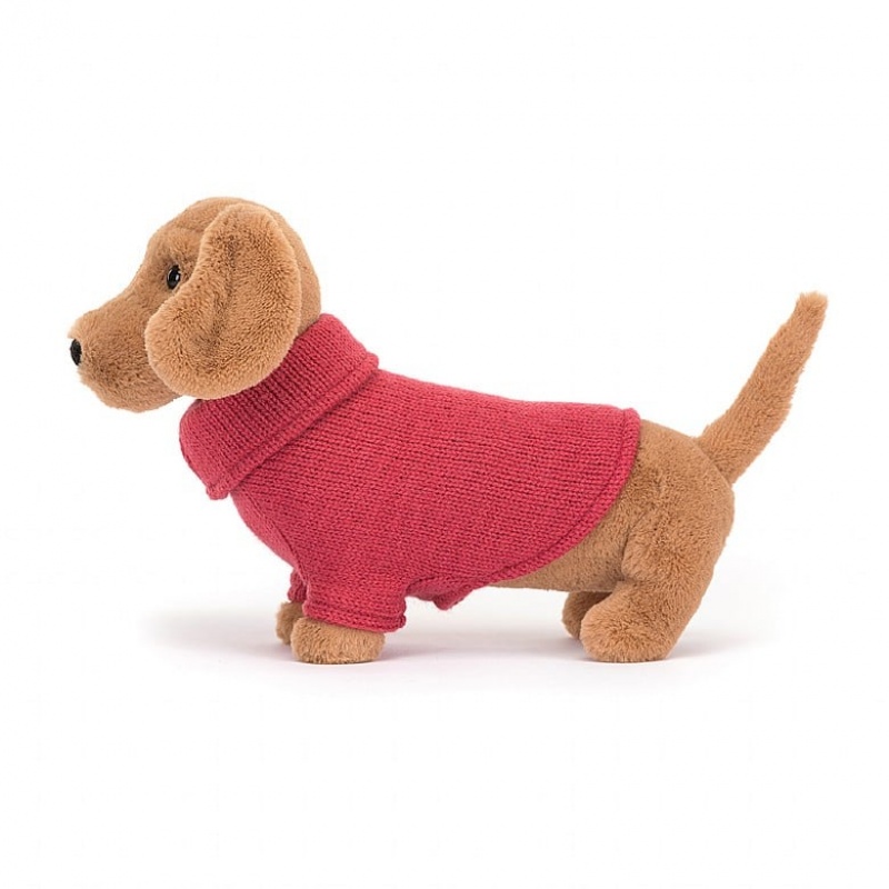 Jellycat Sweater Sausage Hund Pink | EAKW-93168