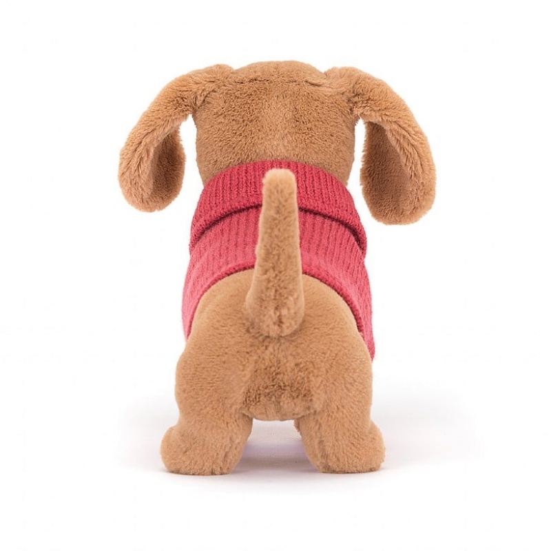 Jellycat Sweater Sausage Hund Pink | EAKW-93168