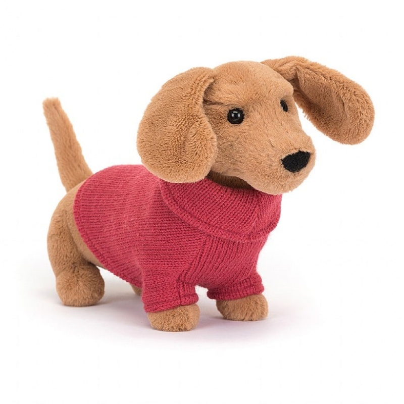 Jellycat Sweater Sausage Hund Pink | EAKW-93168